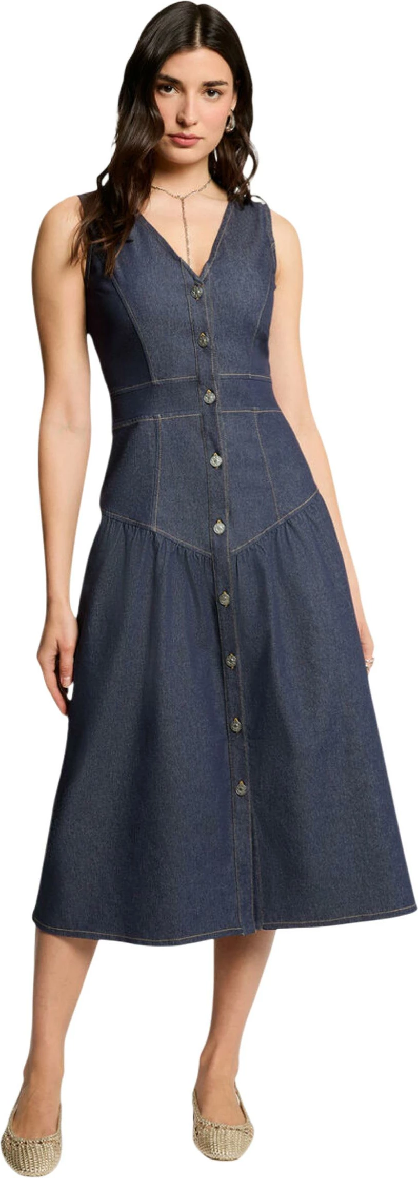 Fustan i gjatë për femra Morgan De Toi 261-RJAN, denim i errët