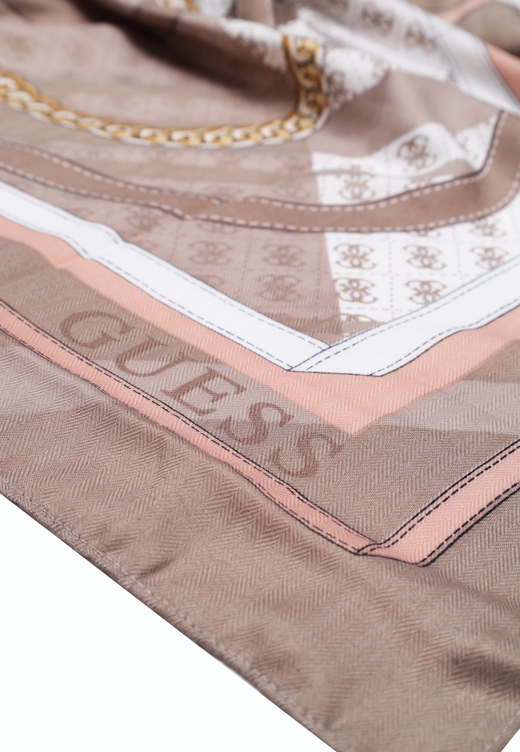 Fular për femra Guess Yvonne Logo AW5659 POL03, bezhë