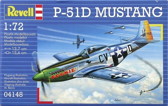 Model plastik Revell P-51D Mustang 1:72, pa ngjitës e ngjyra