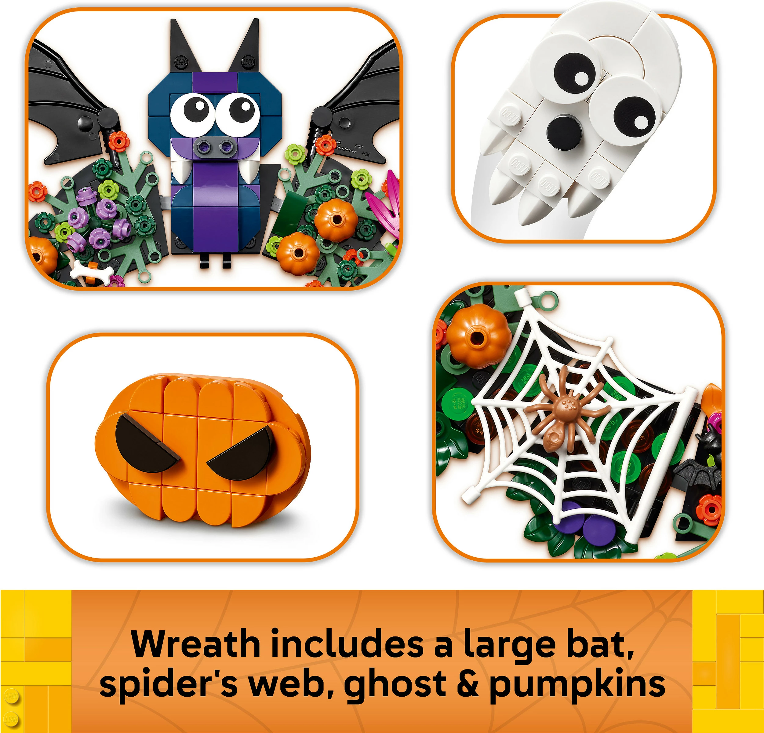Set LEGO Halloween Wreath 40825, 617 copë, 12+, shumëngjyrësh