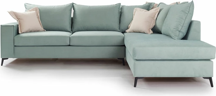 Kënd divani Boston qoshe e majtë, stof ciel-krem, 290x235x95cm