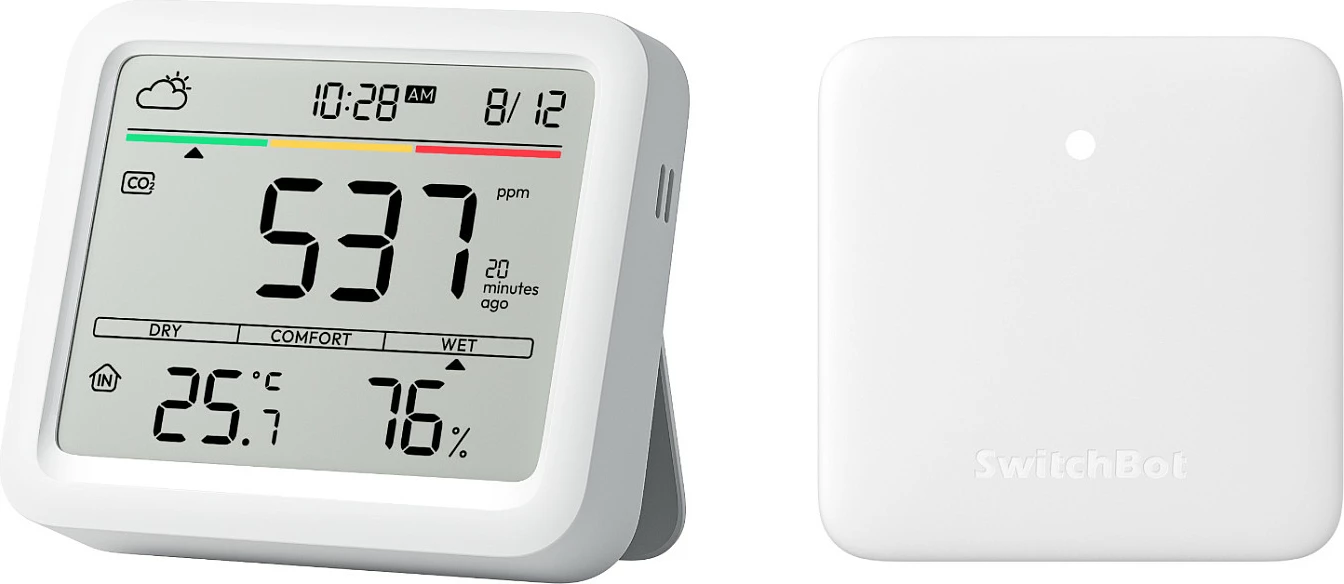 Monitor CO2 SwitchBot Meter Pro, LCD, termometër & higrometër, 400-9999 ppm, i bardhë