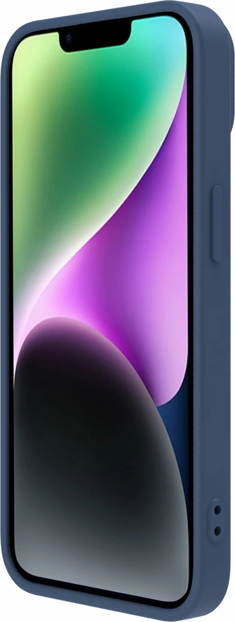 Mbështjellës Nillkin CamShield Silky Silicone për iPhone 14 Plus, me kapak kamere, Kaltër