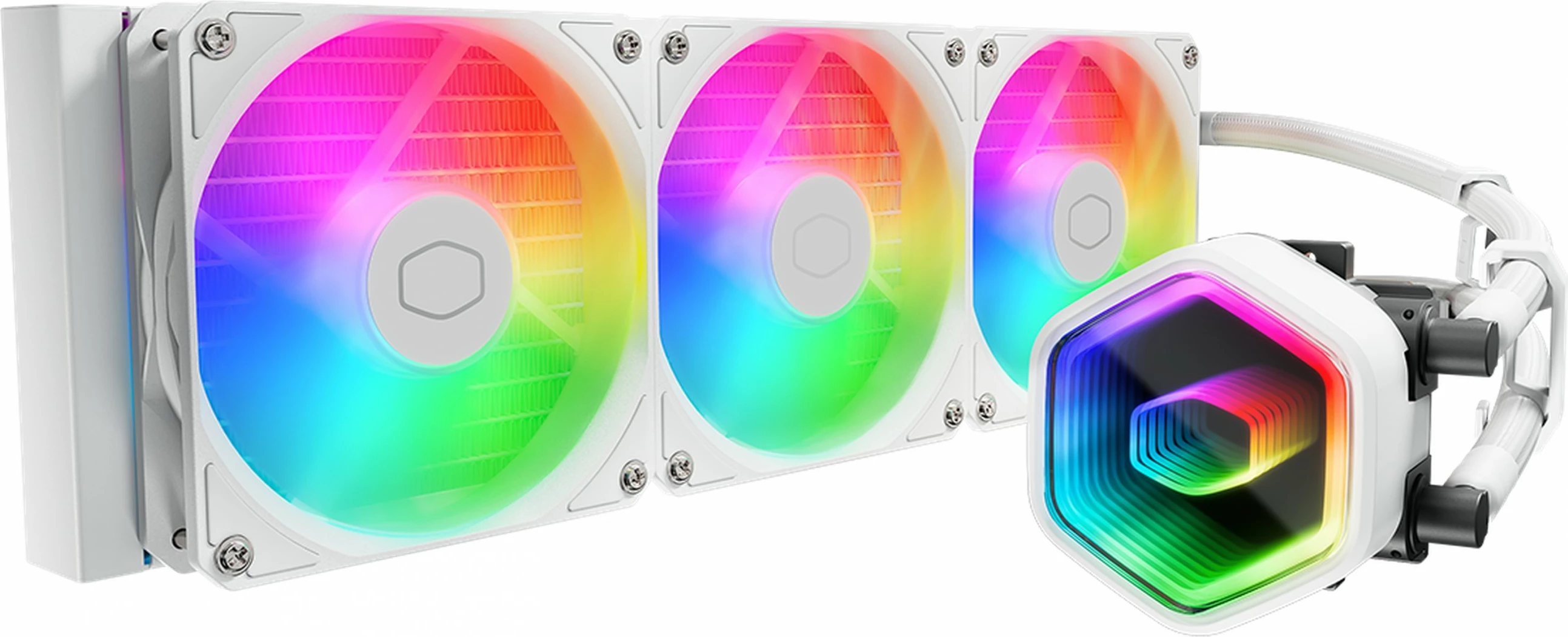 Ftohës me lëng Cooler Master MasterLiquid 360 Core II, 3x120mm, RGB, i bardhë