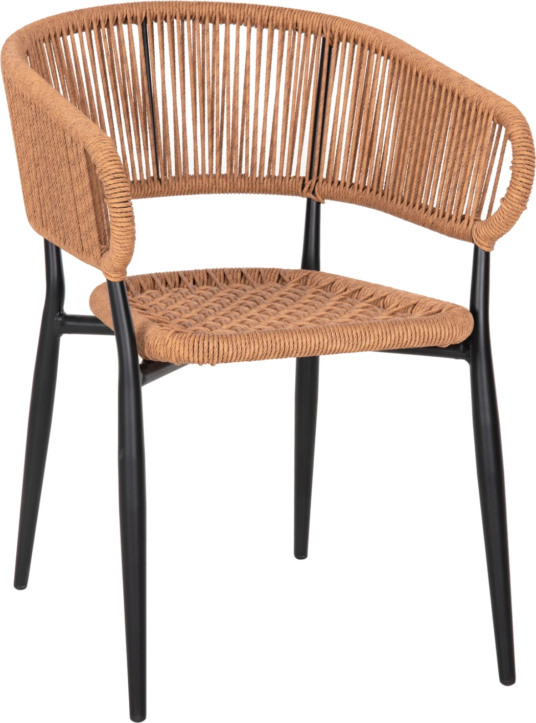 Karrige alumini EULO, ngjyrë e zezë, ratan sintetik, bezhë, FH5783.13, 55,5x63,5x78H cm