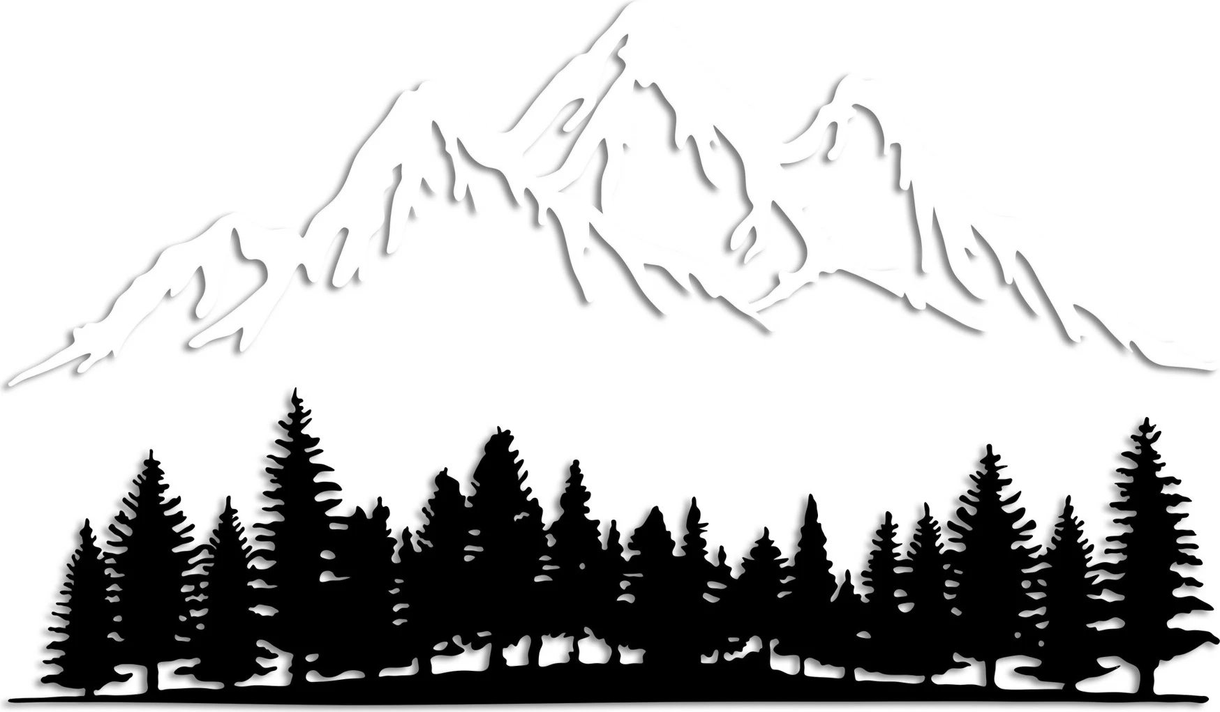 Aksesor dekorativ metalik për mur, natyrë dhe male, Wallity