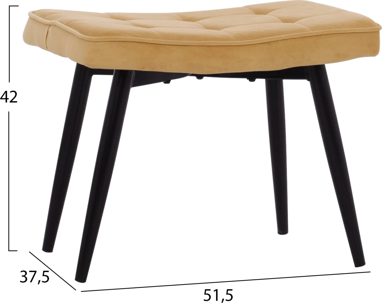 Set fotelje CRAWLEY me tabure, kadife e artë, FH8918.09, 70x57x103 cm