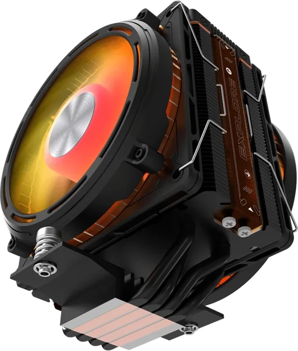 Ftohës CPU aktiv, Darkflash E400 PLUS, dy ventilatorë 120 mm PWM, ARGB me ekran LED temperaturë, TDP 235W, i zi
