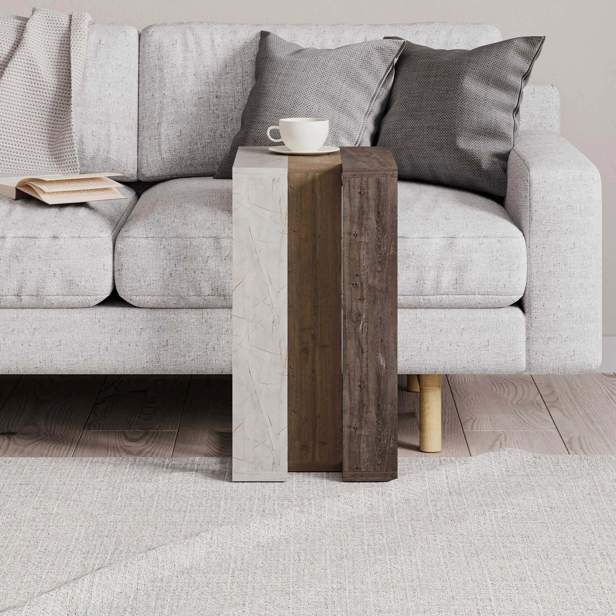 Tavolinë anësore Skye Decor, ngjyrë kafe e errët, Hitit