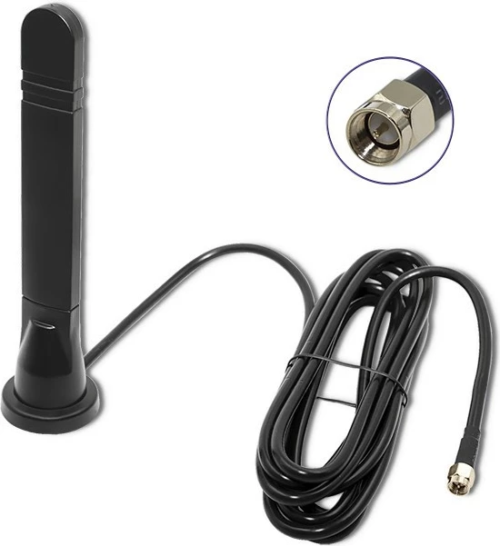 Antenë 5G LTE për brenda, Qoltec 57033, 8 dBi, SMA, e zezë