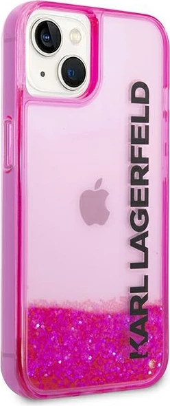 Mbështjellës Karl Lagerfeld KLHCP14MLCKVF për iPhone 14 Plus 6.7", Liquid Glitter Elong, Rozë