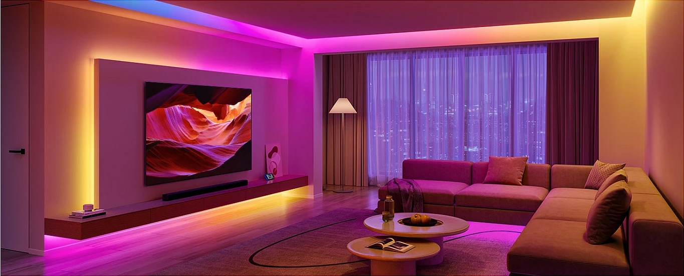 Shirit LED Govee Strip Light S, 5 m, Wi‑Fi/Bluetooth, Matter Ready, 16M ngjyra, i bardhë