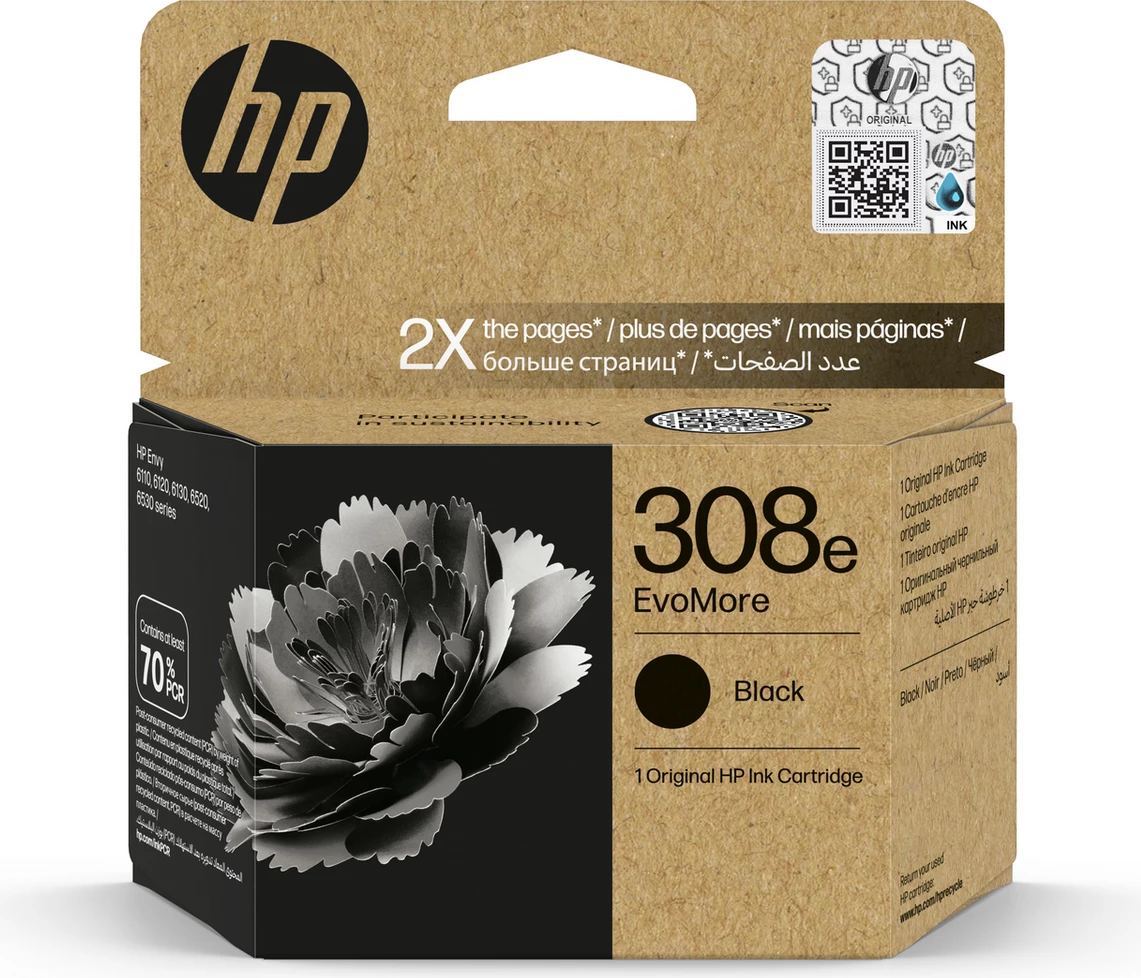 fishek boje HP 308e EvoMore 7FP22UE XL, e zezë