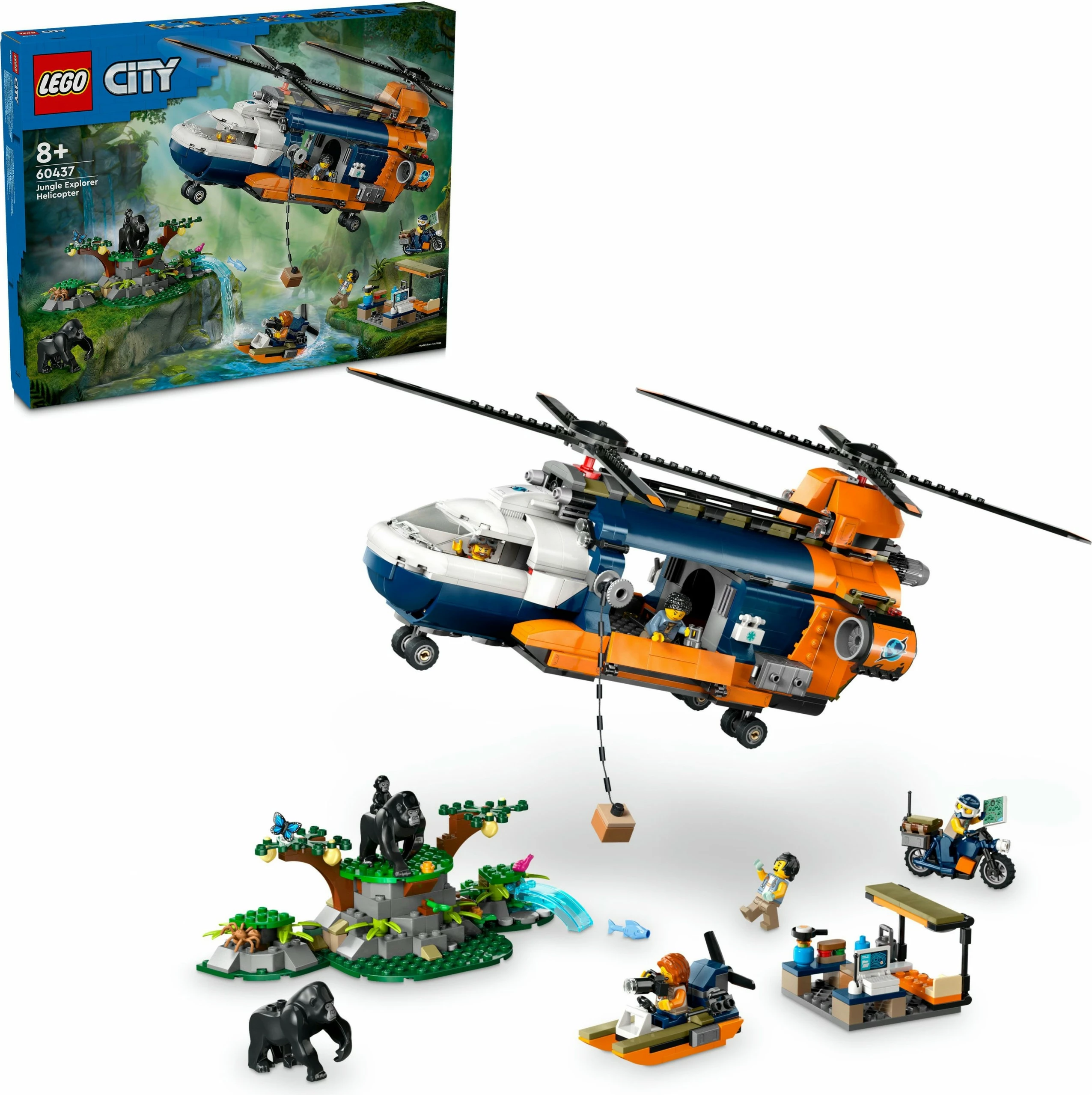 Set ndërtimi LEGO City 60437 Jungle Explorer Helicopter, shumëngjyrësh