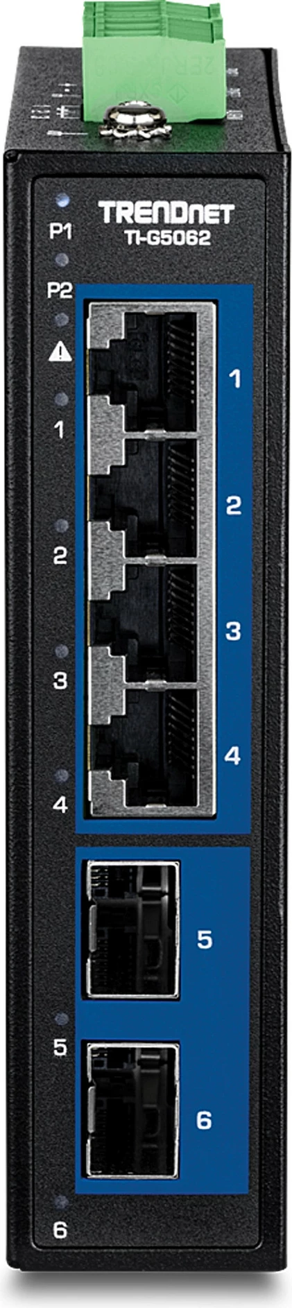 Switch industrial TRENDnet TI-G5062, 4x 2.5G RJ45 + 2x 10G SFP+, DIN-Rail, i zi