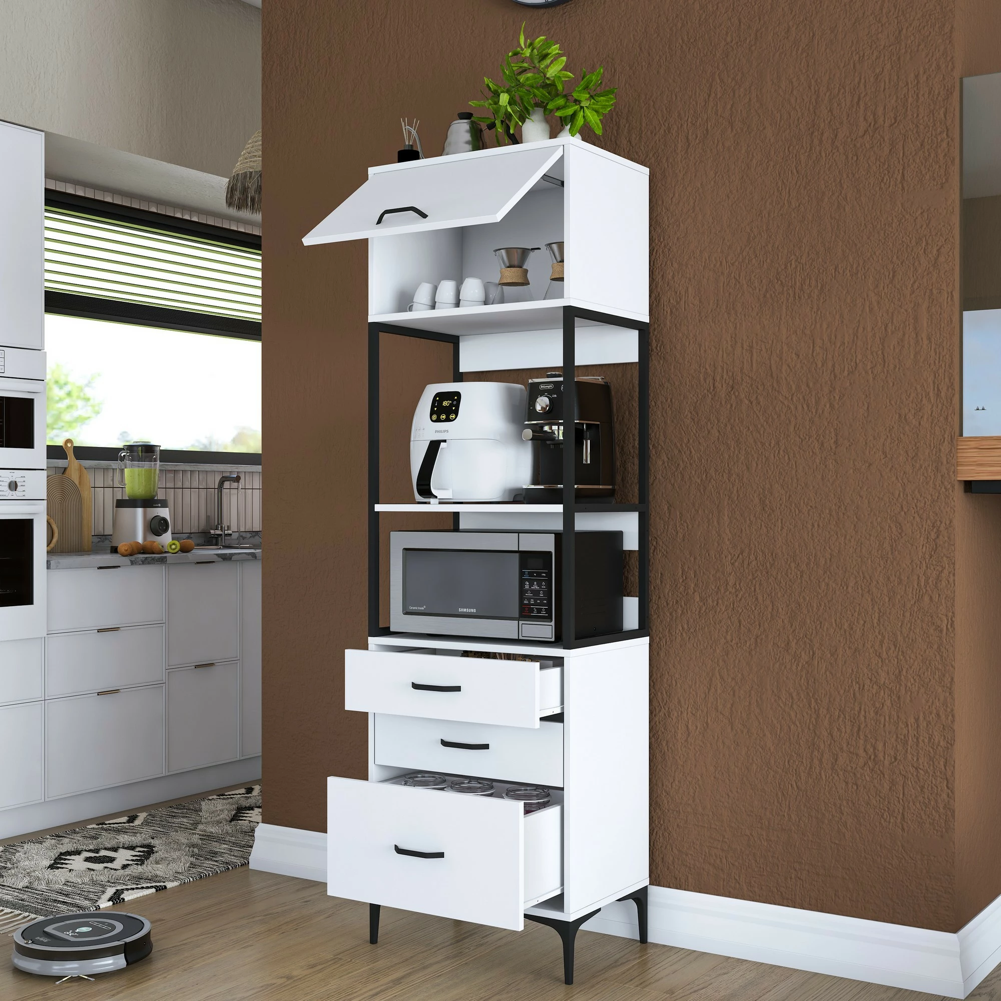 Dollap multifunksional Hanah Home, JE135 - 3101, i bardhë