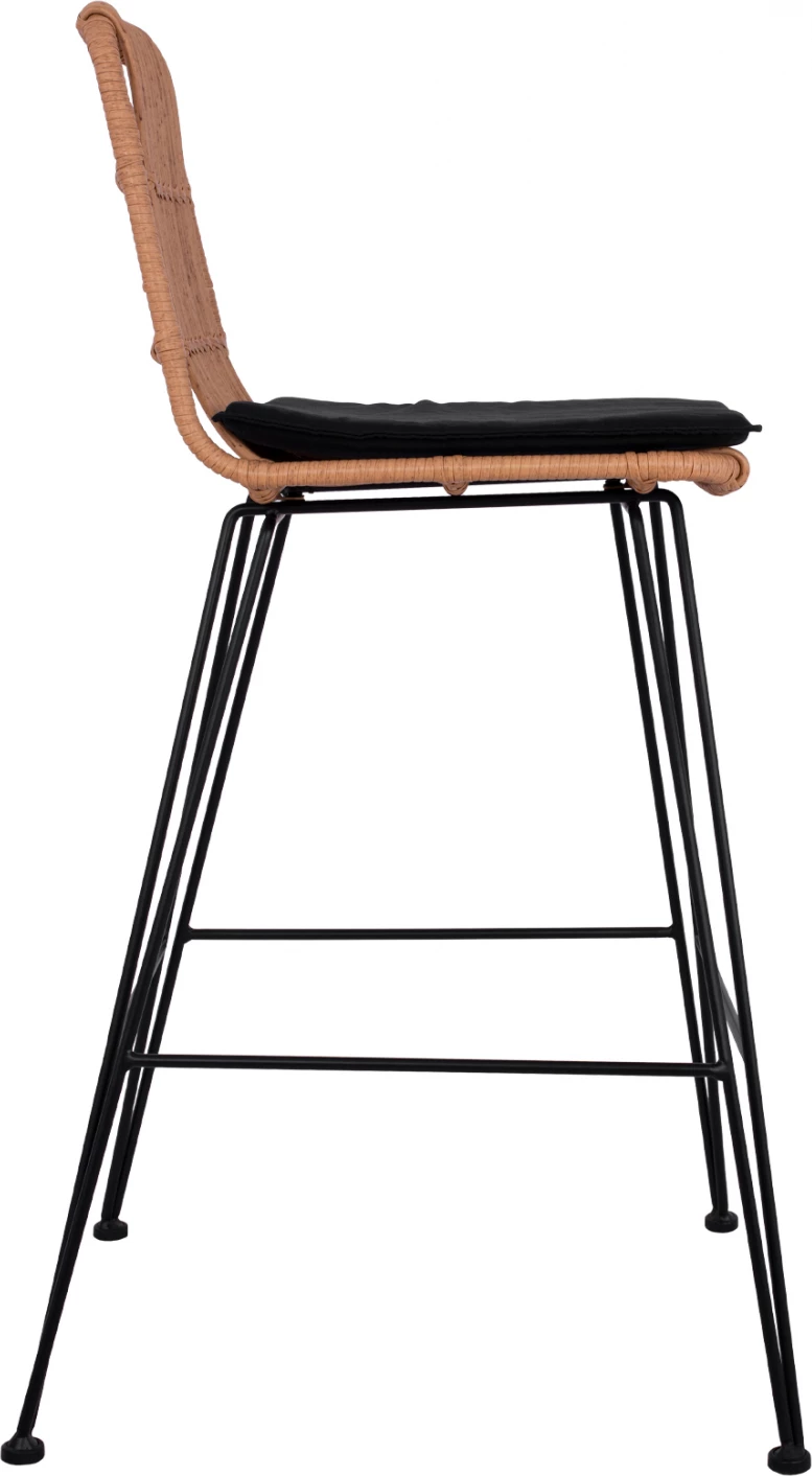 Karrige për bar metalike me jastëk Allegra FH5452 me thurje ngjyrë bezhë 56x60x109cm