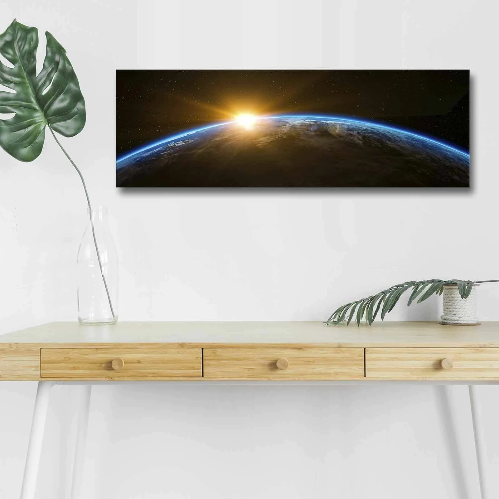 Pikturë dekorative në kanavacë me drita LED, Wallity, 3090NASA-018, shumëngjyrëshe, 30x90cm