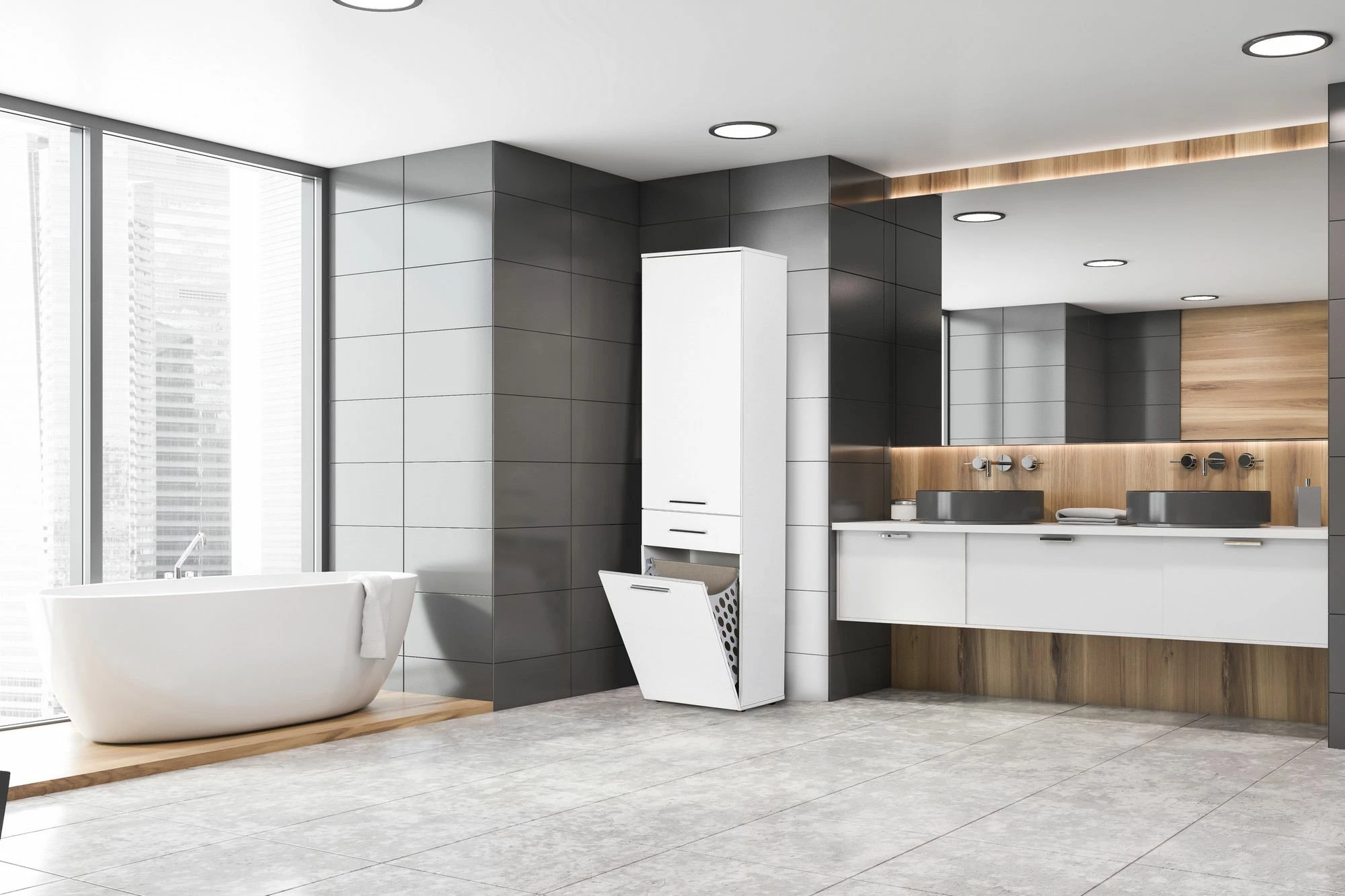 Dollap multifunksional, ngjyrë e bardhë, Hanah Home, Adr-621-Pp-1