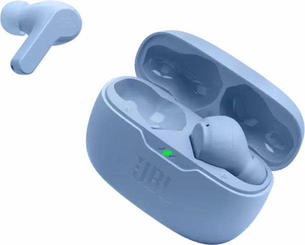 Kufje in-ear JBL Wave Beam BT5.2 me mikrofon, 32h, IP54/IPX2, kaltër