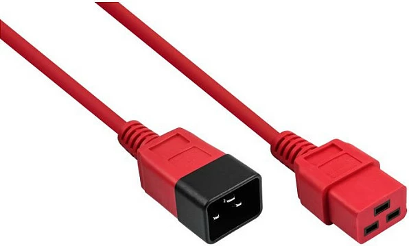 Kabllo zgjatëse rryme Kabelmeister C20 në C19, 2 m, e kuqe