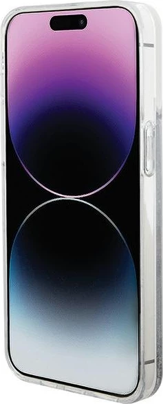 Mbështjellës Hello Kitty Liquid Glitter Charms Kitty Head për iPhone 15, argjend