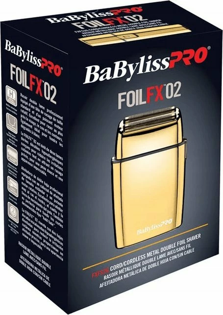 Makinë rroje BaBylissPRO PRO FoilFX02, foil titani, 2 koka, bateri 180 min, e artë