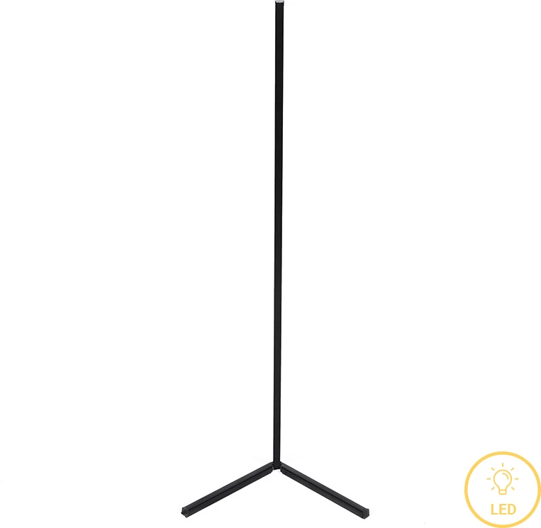 Llambë dyshemeje LED estetike, ngjyrë e zezë, 30x2x130cm