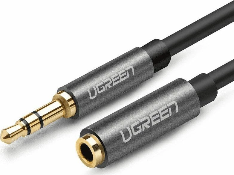Kabllo zgjatëse AUX Ugreen UGR280SLV, 3.5mm Jack mashkull-nënë, 3m, e zezë