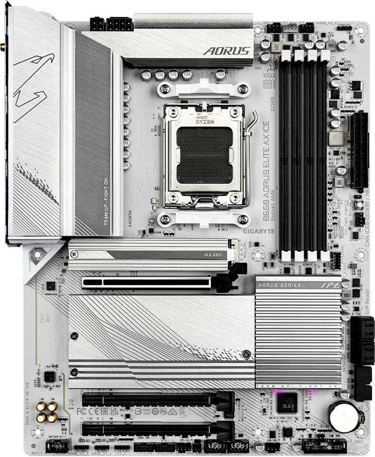 Pllakë amë Gigabyte B650 AORUS ELITE AX ICE, Socket AM5, DDR5, WiFi, e bardhë
