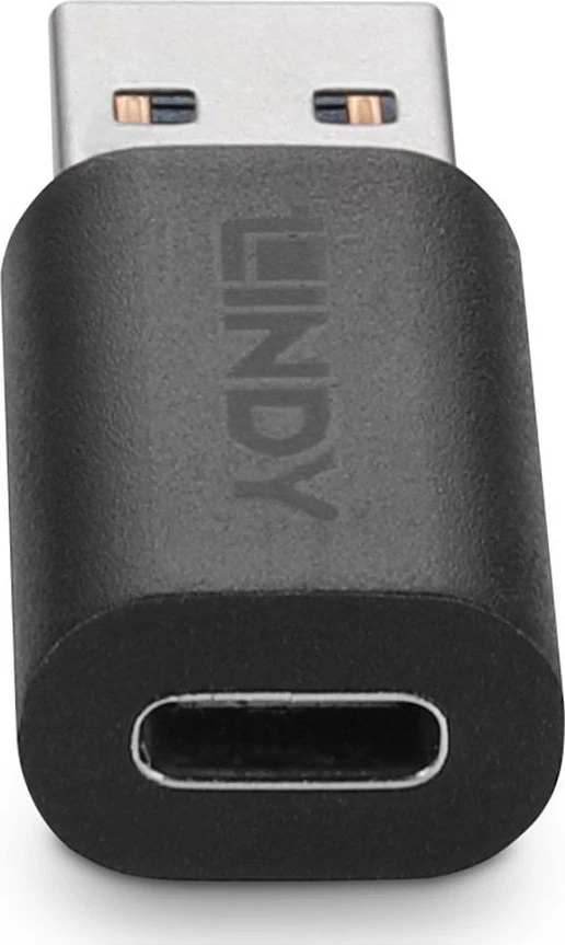 Adapter USB LINDY USB 3.2 Type-A në Type-C, 10Gbps, i zi