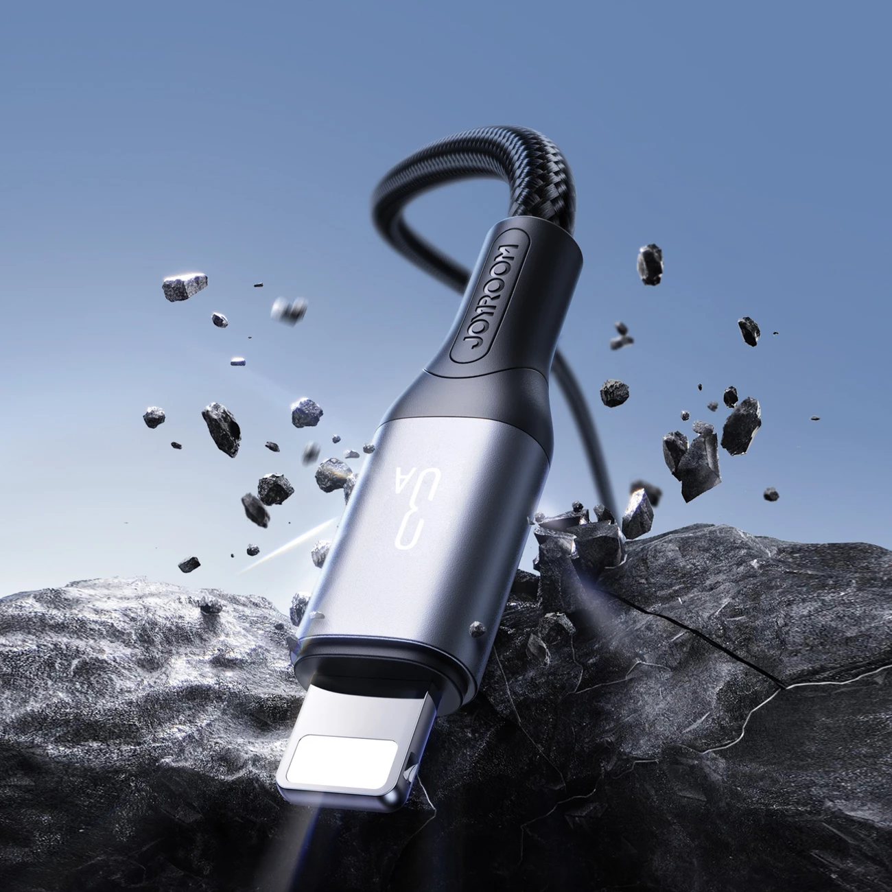 Kabllo USB-A - Lightning, Joyroom S-A28 Flash Series, 1 m, 3A, USB 2.0, e zezë