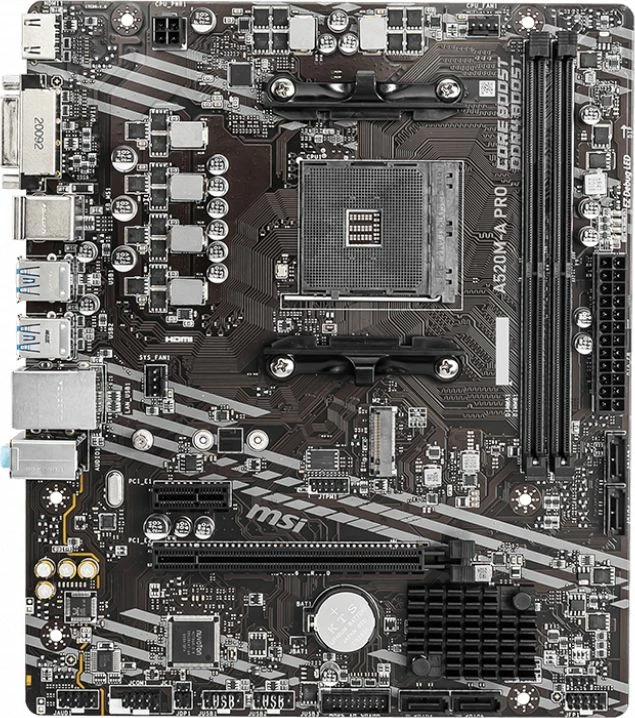 Pllakë amë MSI A520M-A PRO, 2x DDR4 deri 64GB, HDMI/DVI-D, 4x SATA 3