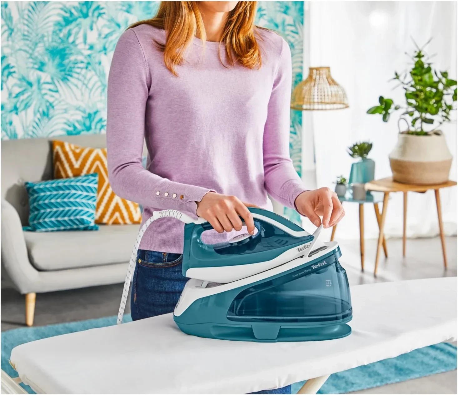 Hekur me avull Tefal SV6131, 2200W, rezervuar 1700ml, blu