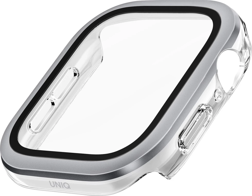 Mbështjellës UNIQ Voute për Apple Watch 10, 46mm, xham i temperuar, argjendtë