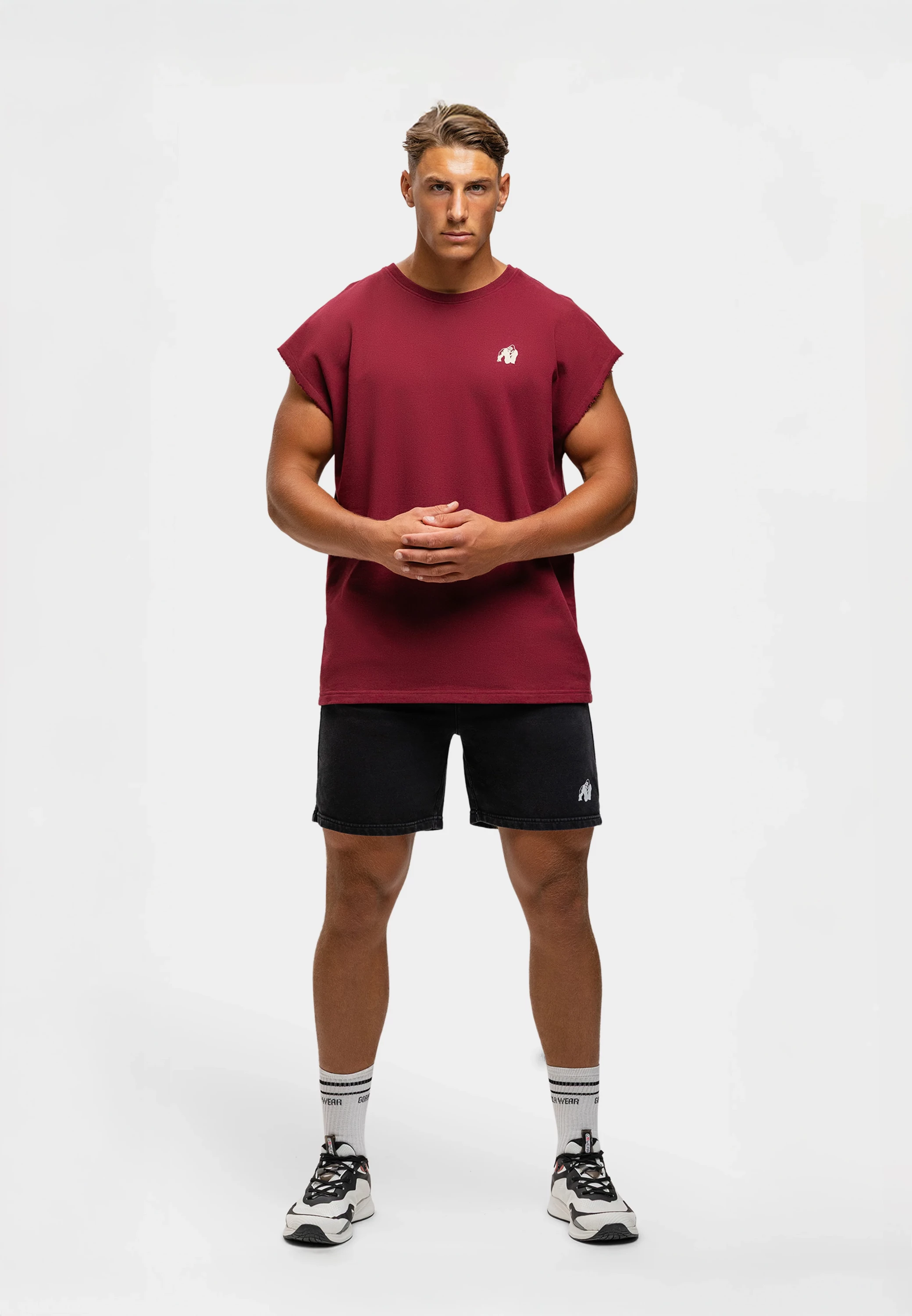 Bouse Cut Off Tank Top - Burgundy [Madhësia: M]