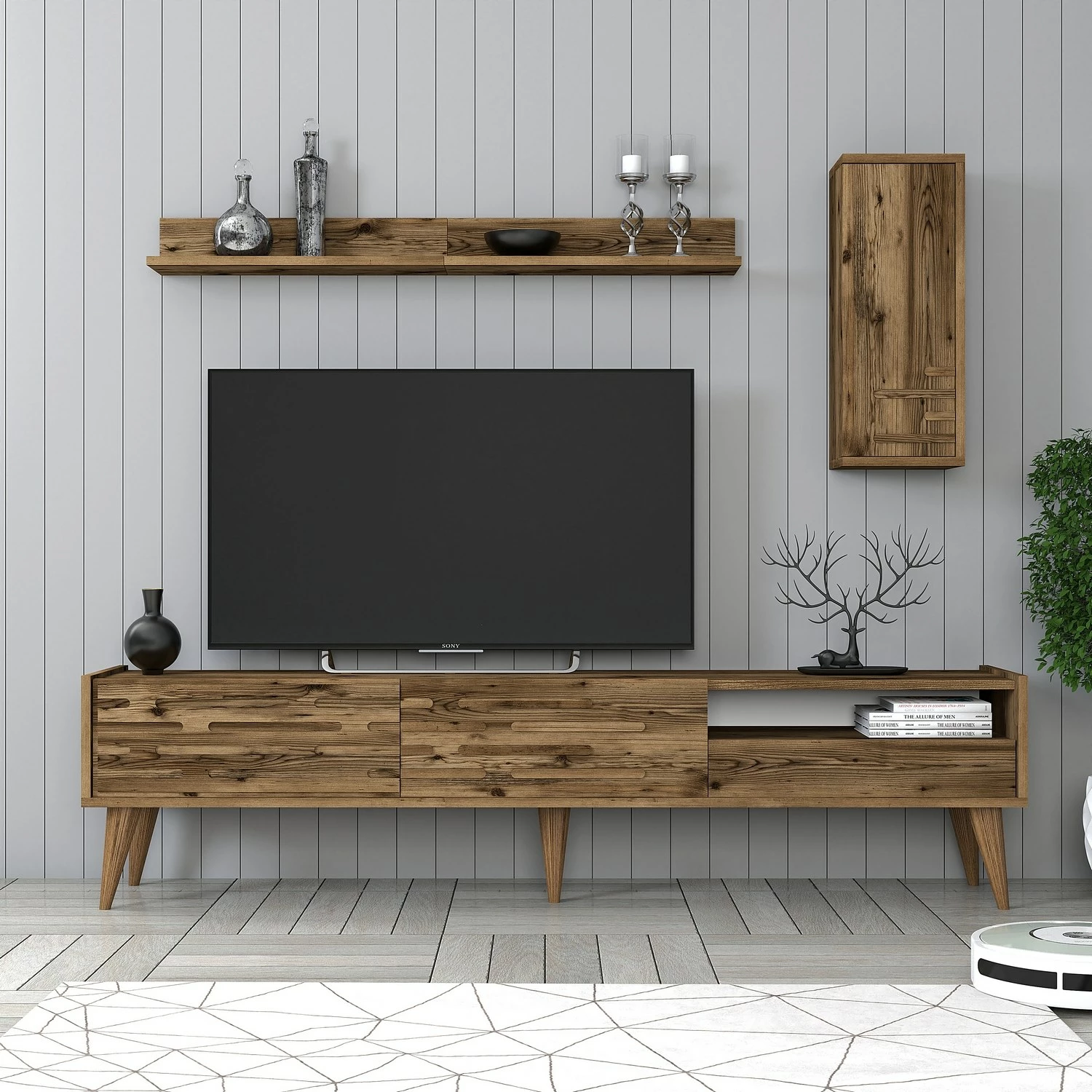 Komodë TV Valensiya, ngjyrë arre, Skye Decor