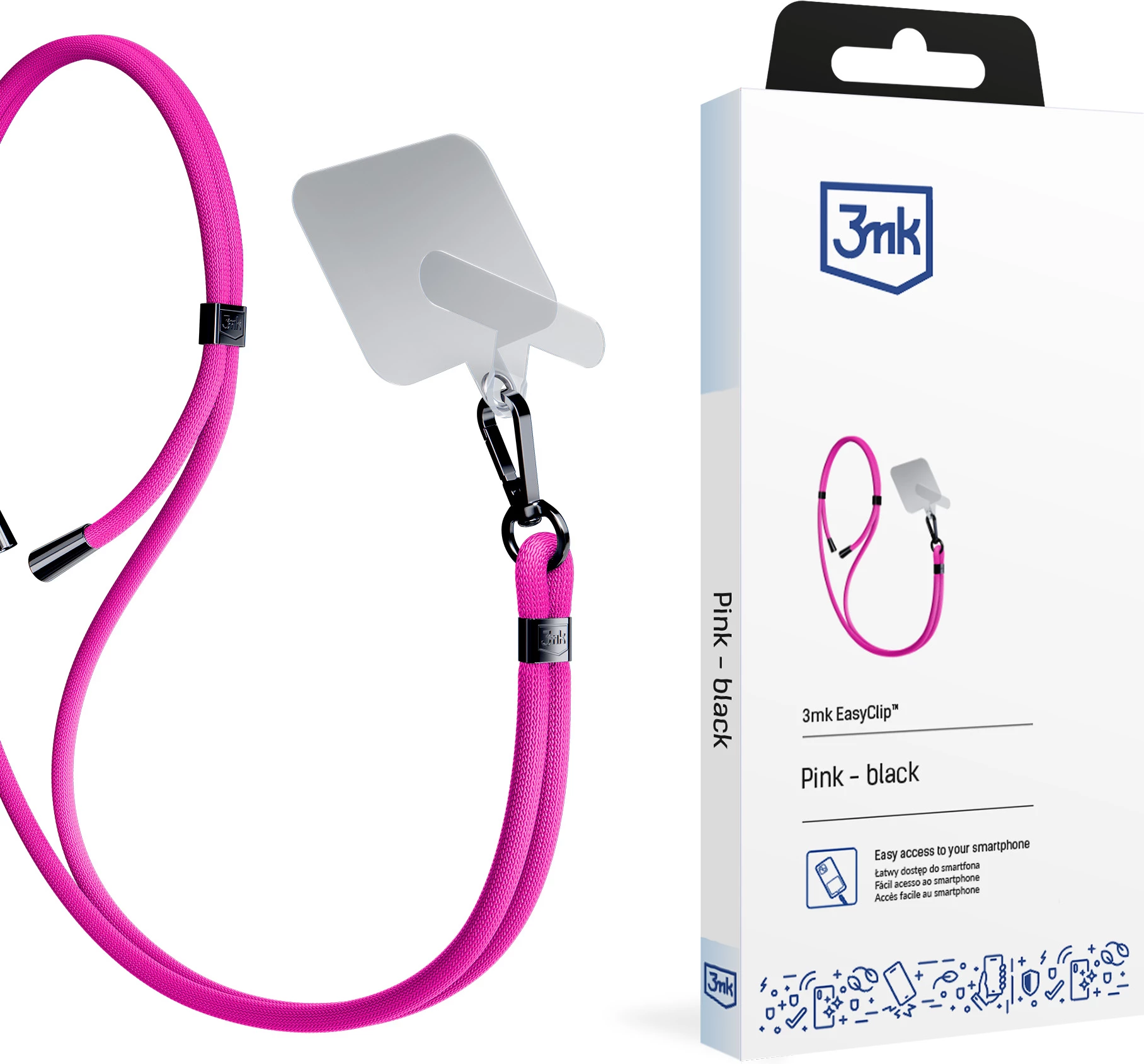 Litar për celular 3mk EasyClip, rozë