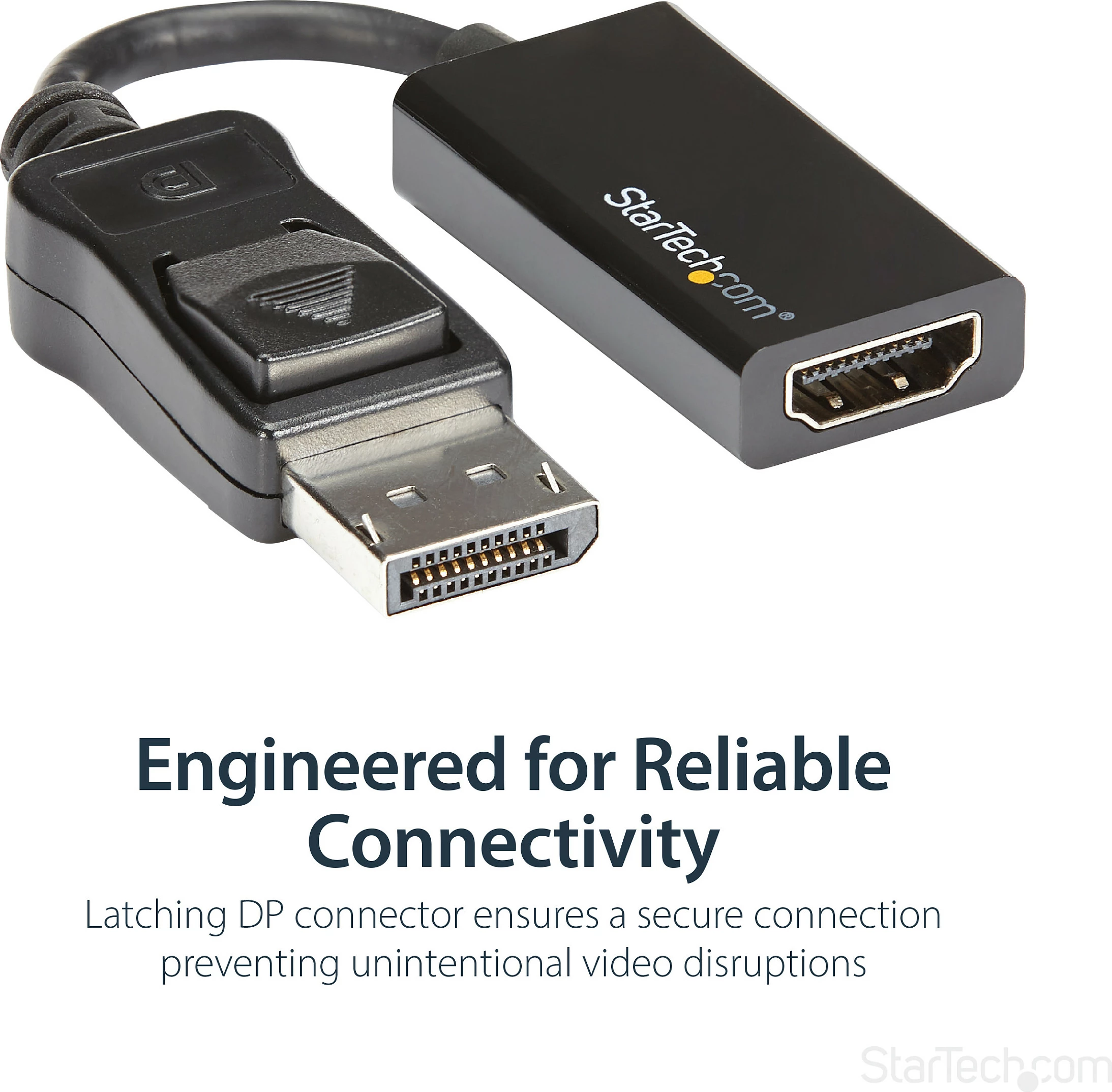 Adapter DisplayPort në HDMI StarTech DP2HD4K60S, 4K 60Hz, aktiv, 0.215 m, i zi