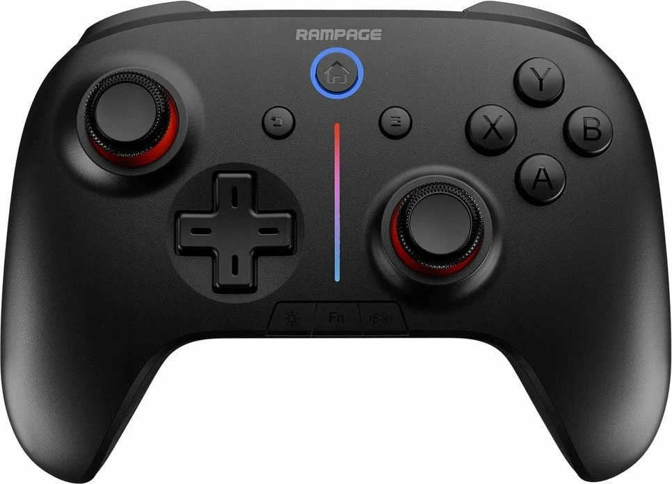 Gamepad Rampage Hydra HYDRA-BLACK me RGB, wireless/USB (Bluetooth/2.4GHz), 21 butona, për PC/Switch/telefon, i zi