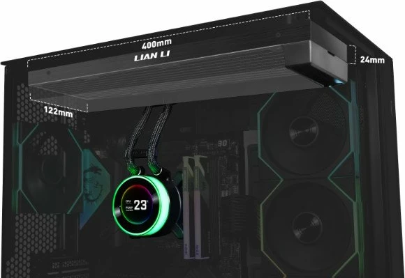 Ftohës uji AiO Lian Li Hydroshift II LCD-C 360N 360mm fanless me LCD 2.1" ARGB, i zi