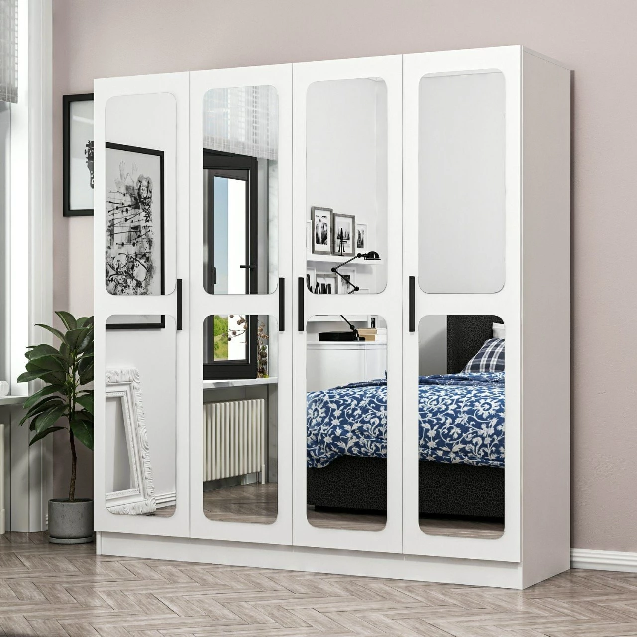 Dollap për rroba, ngjyrë e bardhë, Skye Decor, 2437