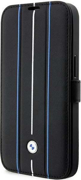 Mbështjellës BMW BMBKP14L22RVSK për iPhone 14 Pro 6.1\", bookcase, eco lëkurë/PU/PC, me 3 xhepa kartelash, në kuti, i zi