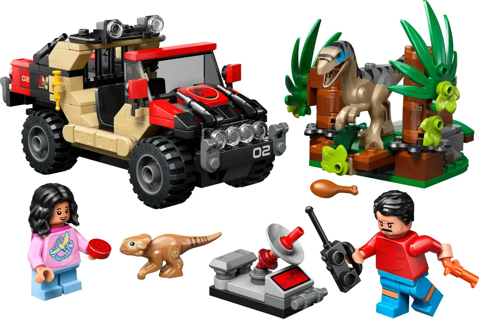 Set LEGO Jurassic World 76972 Raptor Off-Road Escape, 285 pjesë
