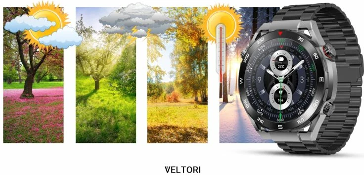 Smartwatch VELTORI unisex, e zezë