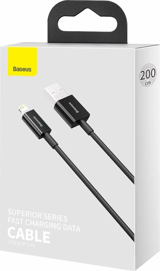 Kabllo Baseus Superior USB në Lightning CALYS-C01, 2m, 2.4A, e zezë