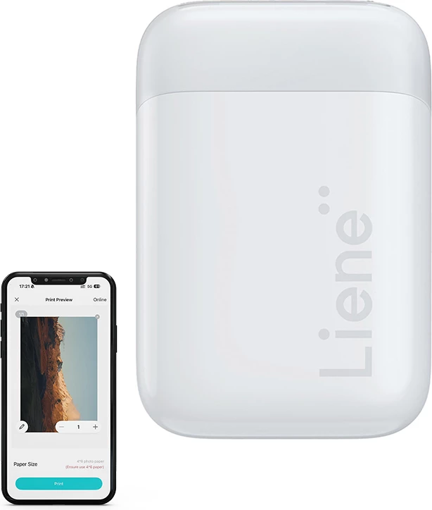 Printer foto portativ Liene Pearl ZPP110 2x3\", Bluetooth 5.0, USB-C, 500 mAh, i bardhë