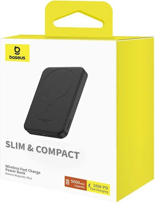 Powerbank Baseus Magnetic Mini 5000mAh, 20W, USB-C, e zezë