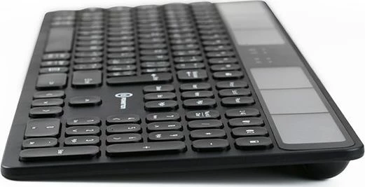 Tastierë wireless Powerton SolarSlim WPKBSS-B CZSK, me karikim solar, layout CZ+SK, me numpad, e zezë