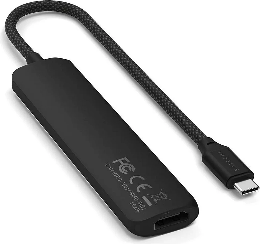 Hub USB-C Satechi Slim Multi-Port 6-në-1 ST-P6SK, i zi